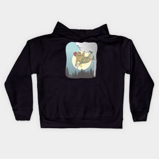 Capybara rock climbing Kids Hoodie